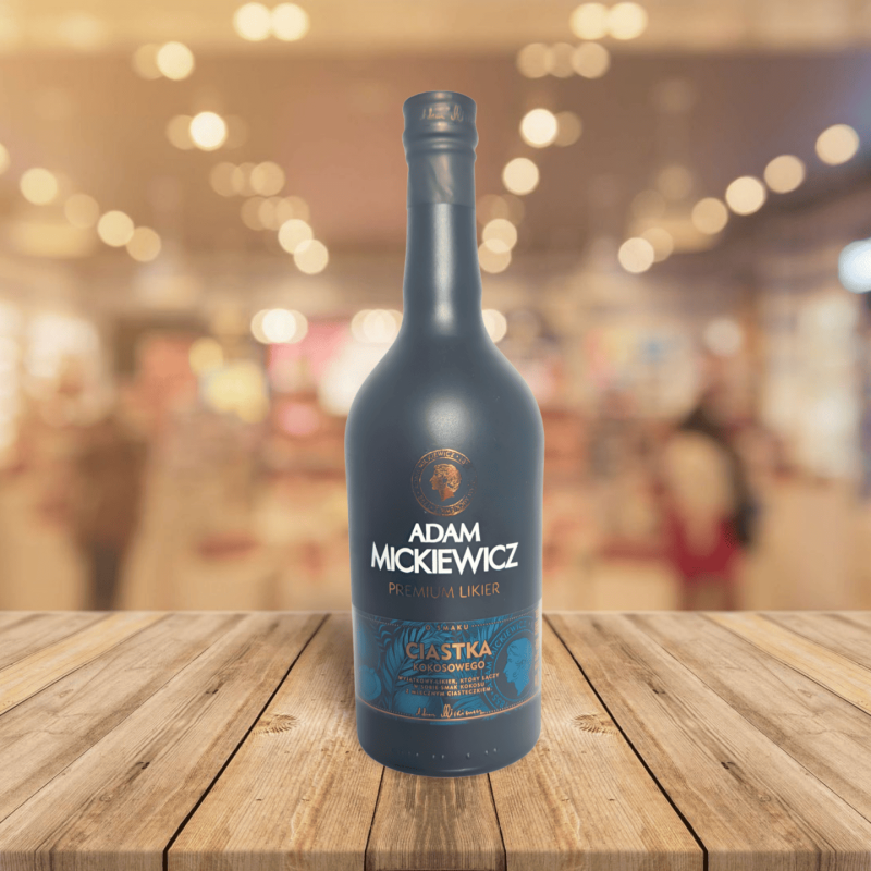 Bouteille de Adam Mickiewicz – Liqueur Lait Cookies Noix de Coco de face