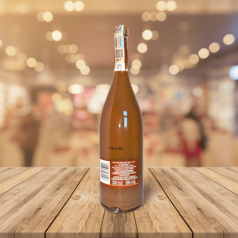 Bouteille de Bialy Bocian – Liqueur Lait Orange & Chocolat vu de dos