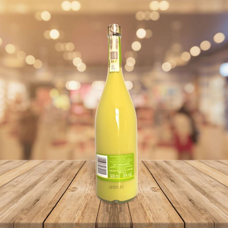Bouteille de Bialy Bocian – Liqueur Lait Pistache vu de dos