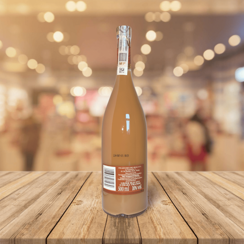 Bouteille de Bialy Bocian – Liqueur Lait Tiramisu vu de dos