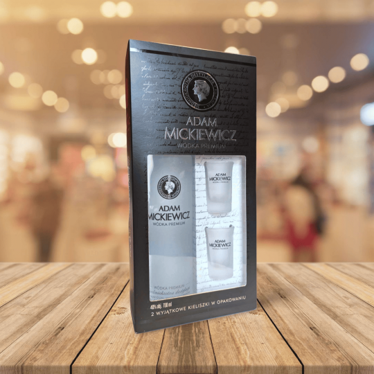Coffret Adam Mickiewicz – Vodka blanche de face