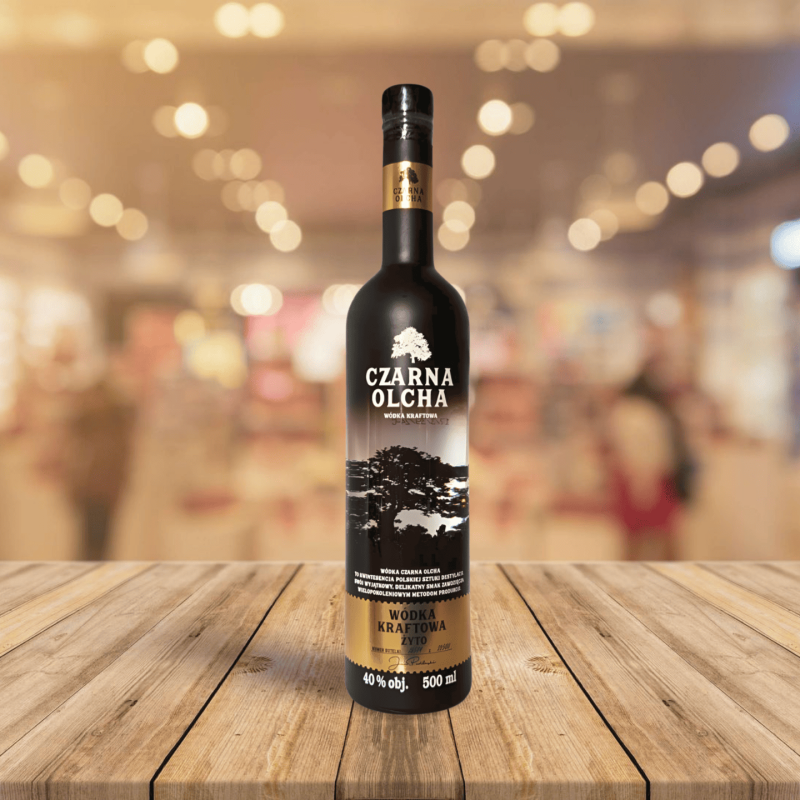 Bouteille de Czarna Olcha – Vodka Żyto (seigle) vu de face