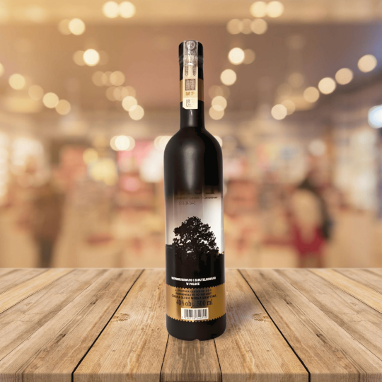 Bouteille de Czarna Olcha – Vodka Żyto (seigle) vu de dos