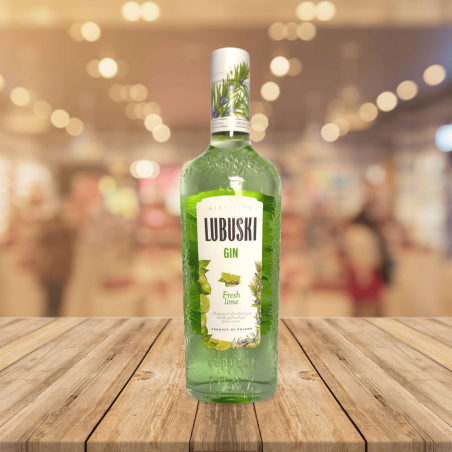 Bouteille de Gin Lubuski Fresh Lime 0,5 L – Gin citron vert vu de face