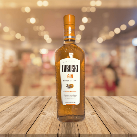 Bouteille de Gin Lubuski Bitter Orange 0,5 L – Gin polonais à l’orange amère vu de face