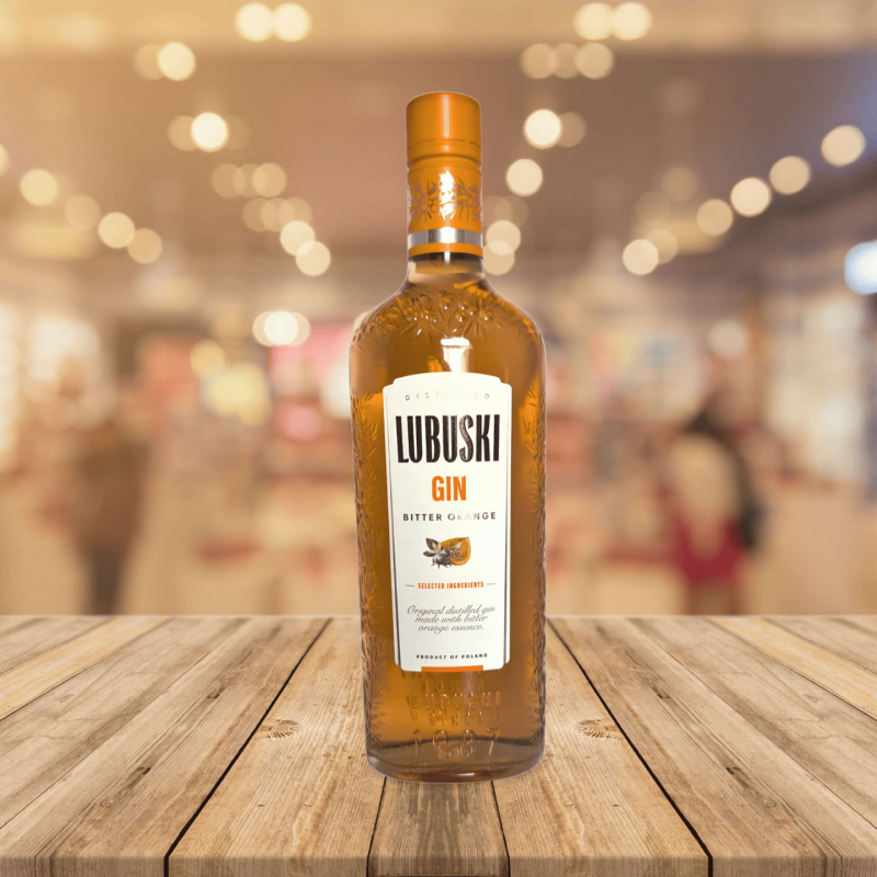 Bouteille de Gin Lubuski Bitter Orange 0,5 L – Gin polonais à l’orange amère vu de face