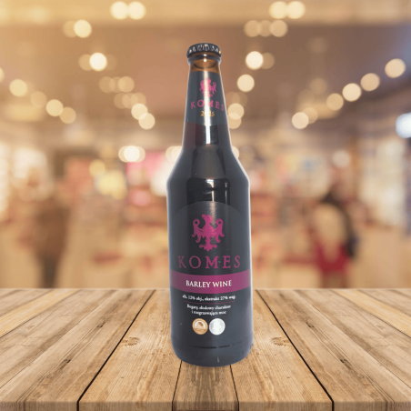 Bouteille de Komes Barley Wine 0,5 L – Bière forte ambrée vu de face