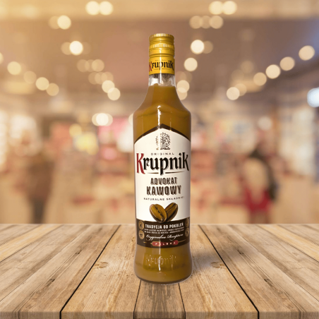 Bouteille de Krupnik Advocat Café 0,5 L – Liqueur crème au café vu de face