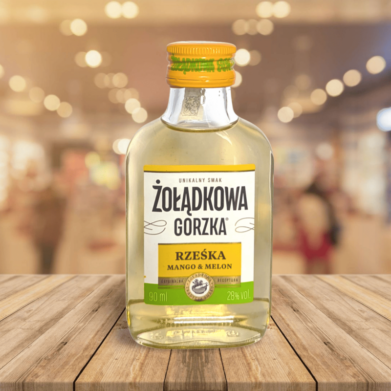 Żołądkowa Gorzka Mangue & Melon 0,09 L – Liqueur de vodka (30 %)
